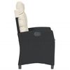 vidaXL Chaise inclinable de jardin avec coussins noir r&eacute;sine tress&eacute;e