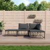 vidaXL Salon de jardin 4 pcs avec coussins anthracite r&eacute;sine tress&eacute;e