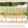 vidaXL Banc de jardin en forme de banane 200 cm bois de teck solide