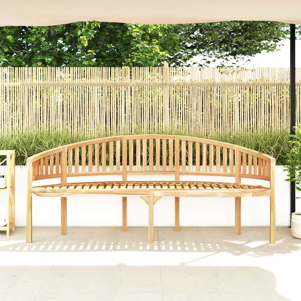 vidaXL Banc de jardin en forme de banane 200 cm bois de teck solide