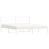 vidaXL Cadre de lit m&eacute;tal sans matelas et t&ecirc;te de lit blanc 193x203 cm