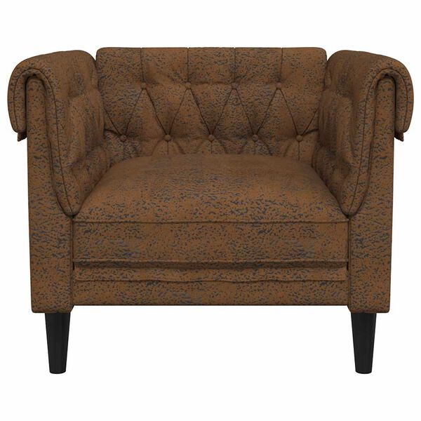 vidaXL Fauteuil Chesterfield marron tissu