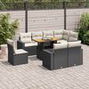 vidaXL Salon de jardin 9 pcs avec coussins noir r&eacute;sine tress&eacute;e