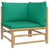 vidaXL Salon de jardin 5 pcs avec coussins vert bambou