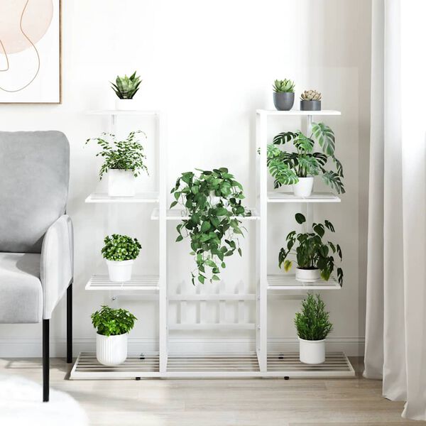 vidaXL Jardini&egrave;re 94,5x25x89 cm Blanc Fer