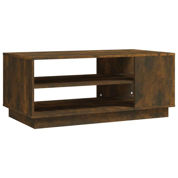 vidaXL Table basse ch&ecirc;ne fum&eacute; 102x55x43 cm bois d'ing&eacute;nierie