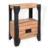vidaXL Cadre de lit avec 2 tables de chevet bois d'acacia massif acier