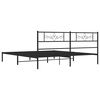 vidaXL Cadre de lit m&eacute;tal sans matelas avec t&ecirc;te de lit noir 183x213cm