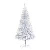 vidaXL Sapin de No&euml;l artificiel pr&eacute;-&eacute;clair&eacute;/support argent&eacute; 150 cm PET