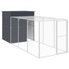 vidaXL Poulailler avec cour anthracite 165x455x181 cm acier galvanis&eacute;