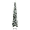 vidaXL Sapin de No&euml;l mince avec 300 LED boules et neige floqu&eacute;e 270 cm