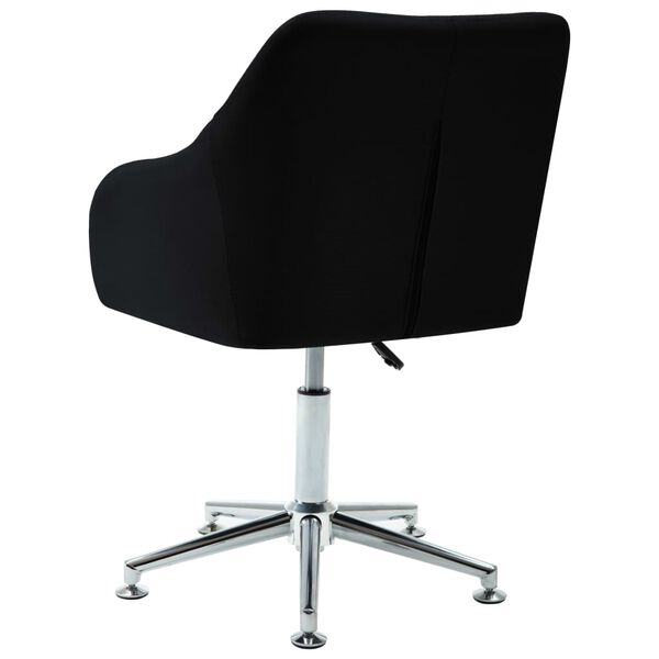 vidaXL Chaise pivotante à manger noir tissu