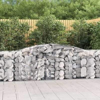 vidaXL Panier de gabions arqué 400x50x80/100 cm Fer galvanisé