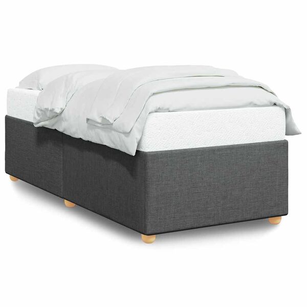 vidaXL Cadre de lit sans matelas gris foncé tissu