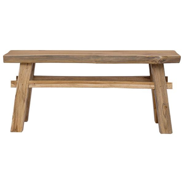 vidaXL banc Naturel 100 x 29 x 43,5 cm Bois de teck massif