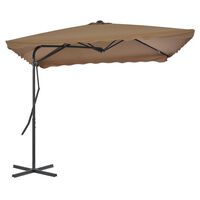 vidaXL Parasol d'extérieur avec poteau en acier 250 x 250 cm Taupe