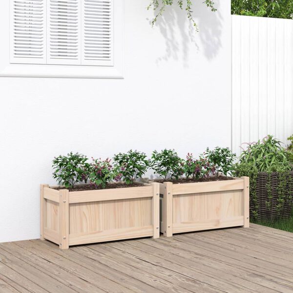 vidaXL Jardini&egrave;res 2 pcs bois de pin massif