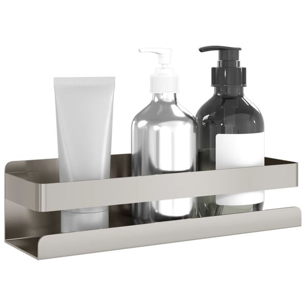 vidaXL &Eacute;tag&egrave;re de douche 23x6,5x6 cm acier inoxydable 304 bross&eacute;