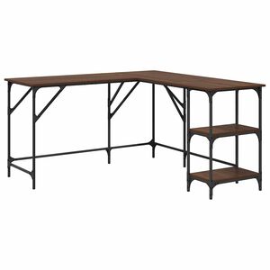 vidaXL Bureau chêne marron 139x139x75 cm bois d'ingénierie