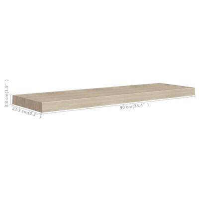 vidaXL Étagère murale flottante chêne 90x23,5x3,8 cm MDF