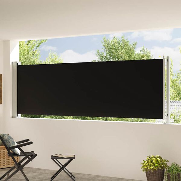 vidaXL Auvent lat&eacute;ral r&eacute;tractable de patio 117x600 cm Noir