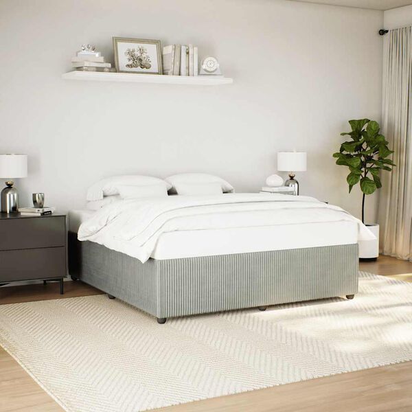vidaXL Cadre de lit sans matelas gris clair king velours
