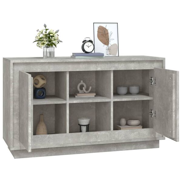 vidaXL Buffet gris béton 102x35x60 cm bois d'ingénierie