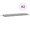 vidaXL Coussins de banc jardin lot de 2 gris 180x50x7 cm tissu Oxford