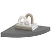 vidaXL &Eacute;tag&egrave;re d'angle flottante gris brillant 35x35x3,8 cm MDF
