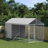 vidaXL Chenil d'ext&eacute;rieur pour chiens avec toit argent&eacute; 2x6x2,5 m