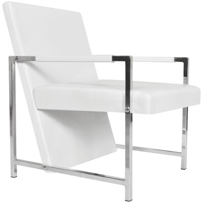 vidaXL Fauteuil cabriolet blanc similicuir