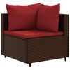 vidaXL Salon de jardin avec coussins 7 pcs marron r&eacute;sine tress&eacute;e