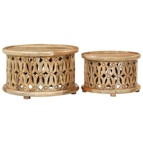 vidaXL Ensemble de tables basses 2 pcs bois de manguier solide