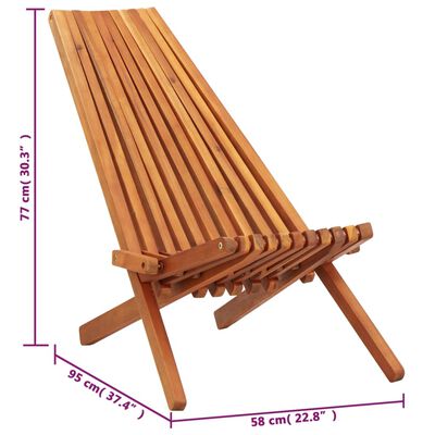 vidaXL Chaise pliable d'extérieur Bois d'acacia solide