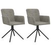 vidaXL Chaises pivotantes &agrave; manger lot de 2 Gris clair Velours