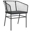 vidaXL Ensemble &agrave; manger de jardin et coussins 3 pcs noir rotin verre