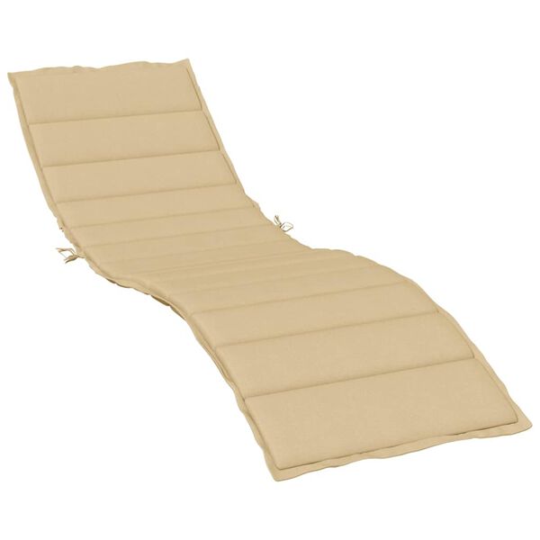 vidaXL Coussin de chaise longue beige mélangé 200x70x4 cm tissu