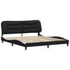 vidaXL Cadre de lit sans matelas Hvar noir et blanc 183x213 cm similicuir