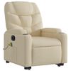 vidaXL Fauteuil inclinable de massage électrique crème tissu