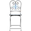vidaXL Chaises de bistro pliables lot de 2 bleu et blanc c&eacute;ramique