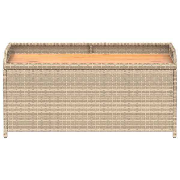 vidaXL Banc de rangement mélange beige résine tressée et bois d'acacia