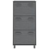 vidaXL Armoire à chaussures HAMAR Gris foncé 59,5x35x117 cm Pin massif