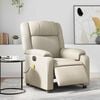 vidaXL Fauteuil inclinable de massage &eacute;lectrique cr&egrave;me similicuir