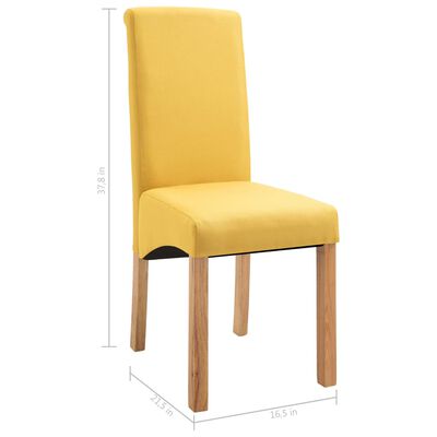 vidaXL Chaises à manger lot de 4 jaune tissu