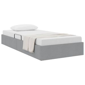 vidaXL Lit de Rangement avec matelas Gris clair 203 x 100 cm tissu