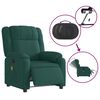 vidaXL Fauteuil inclinable de massage &eacute;lectrique vert fonc&eacute; tissu