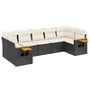 vidaXL Salon de jardin 7 pcs avec coussins noir r&eacute;sine tress&eacute;e