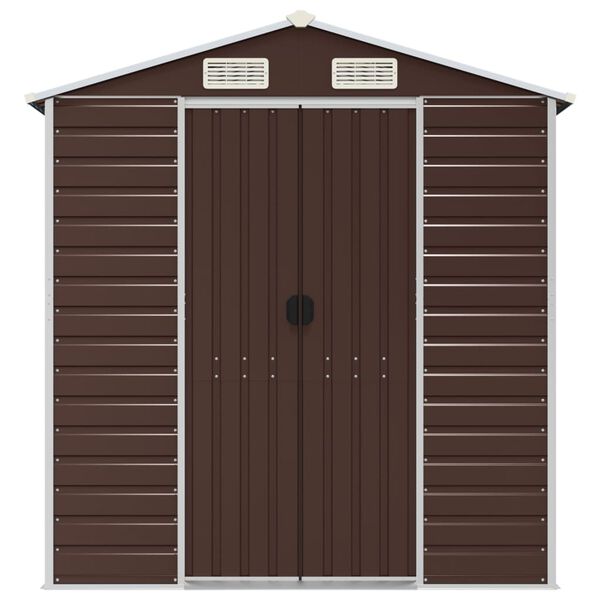 vidaXL Abri de jardin marron 191x725x198 cm acier galvanis&eacute;