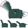 vidaXL Fauteuil inclinable de massage vert fonc&eacute; tissu