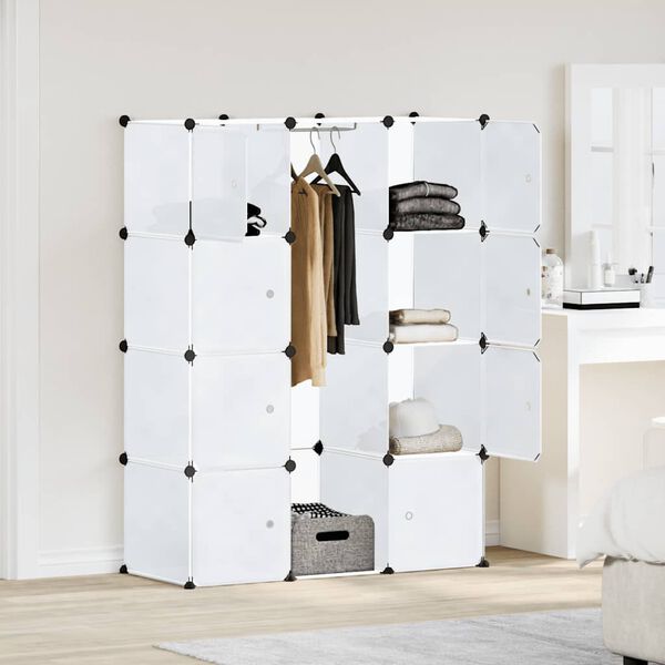 vidaXL Armoire modulaire 9 compartiments 109x36,5x143 cm blanc